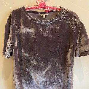 Calvin Klein CK Crushed Velvet Short Sleeve Top